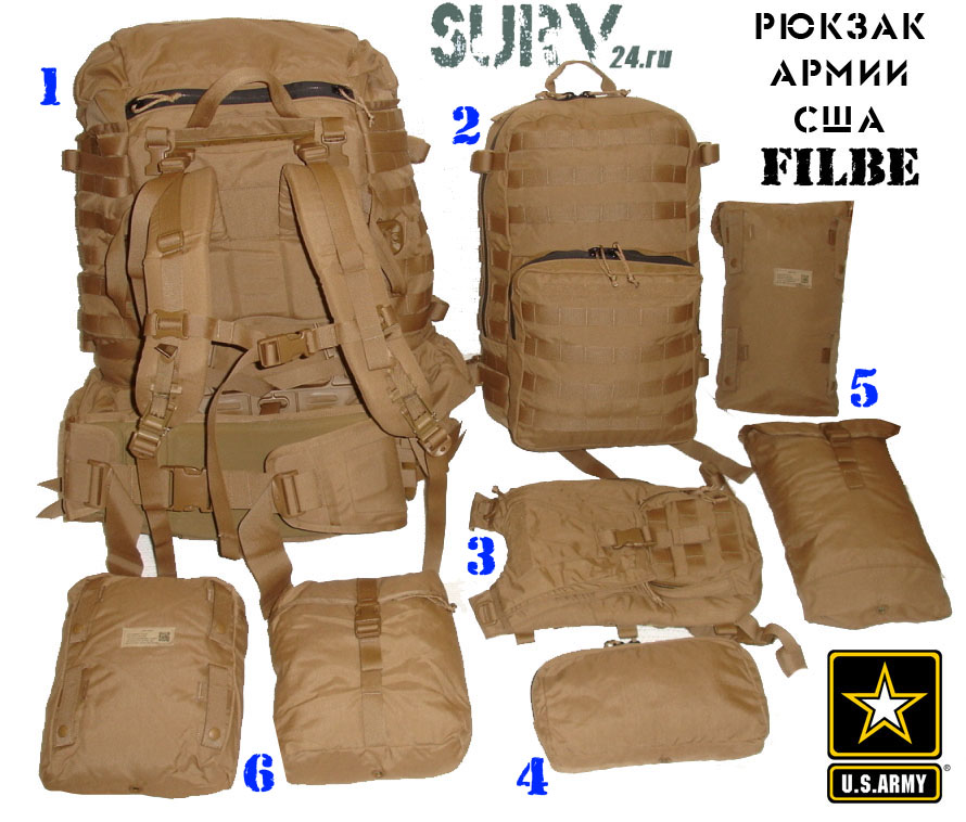 FILBE - тактический армейский модульный рюкзак морской пехоты США (с рамой и гидратором)